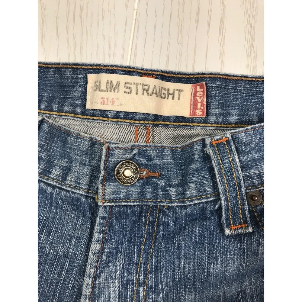 Vintage Y2K Levi's 514 Slim Straight Jeans Mens 34x34 Blue Mid Rise Cotton Retro